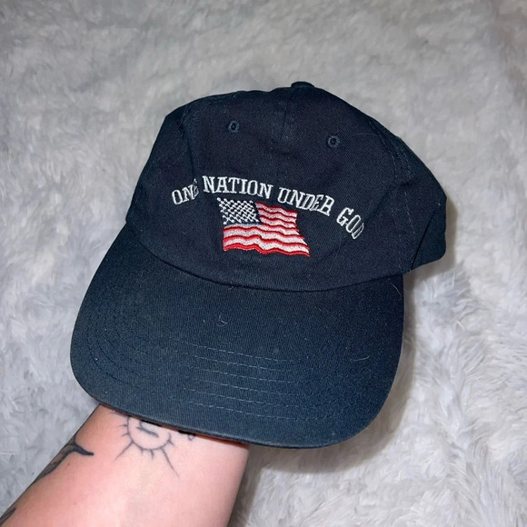 One Nation Under God American Flag 4th of July Patriotic Dad Hat Allegiance - Picture 2 of 3